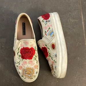 Alice and Olivia floral stud slip on sneakers